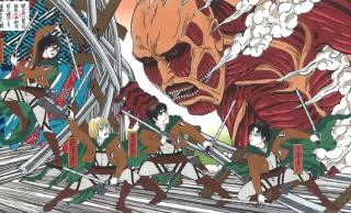 江戸時代の絵師・歌川国芳の名画がモチーフの「進撃の巨人」コラボ浮世絵『巨人襲来之図』新色ver.が再発売！