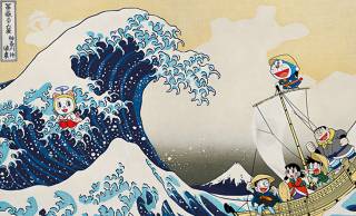 葛飾北斎『神奈川沖浪裏』が舞台になった「ドラえもん浮世絵木版画」が発売！シリーズ10周年記念作品