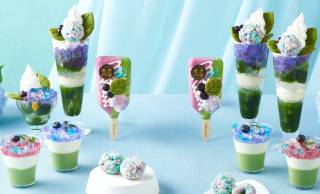 この美しさ！雨露に濡れるあじさいをイメージした『紫陽花パフェ』が今年も「伊藤久右衛門」に登場